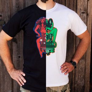 Levynhävittäjä » t-paita (musta/valkoinen)